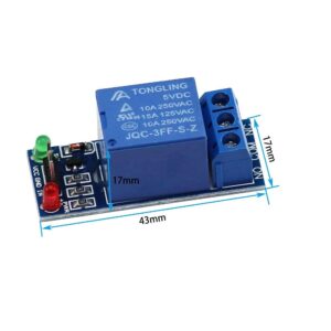 DC 5V 2mA 1 Channel Relay Module Board Shield Extension Board Relay Plate Low Level Trigger AC 250V/10A, DC 30V/10A