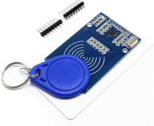 RFID Kit: Mifare RC522 RF IC Card Sensor Module with S50 Blank Cards and Keychains, Compatible with Arduino and Raspberry Pi